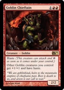 [141]【EN】【FOIL】ゴブリンの酋長/Goblin Chieftain【M11】[R][赤]