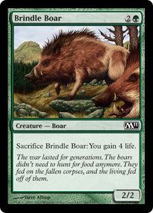 [166]【EN】【FOIL】斑の猪/Brindle Boar【M11】[C][緑]