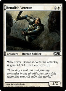 [010]【EN】【FOIL】ベナリアの古参兵/Benalish Veteran【M12】[C][白]