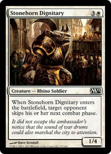 [037]【EN】【FOIL】石角の高官/Stonehorn Dignitary【M12】[C][白]