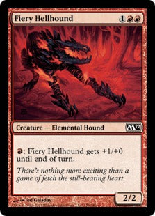 [130]【EN】【FOIL】焦熱のヘルハウンド/Fiery Hellhound【M12】[C][赤]
