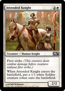 [005]【EN】【FOIL】従者つきの騎士/Attended Knight【M13】[C][白]