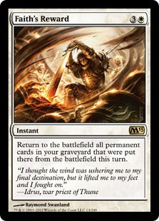 [014]【EN】【FOIL】信仰の見返り/Faith's Reward【M13】[R][白]