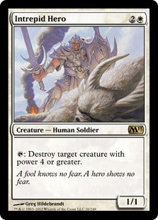 [020]【EN】【FOIL】剛胆な勇士/Intrepid Hero【M13】[R][白]