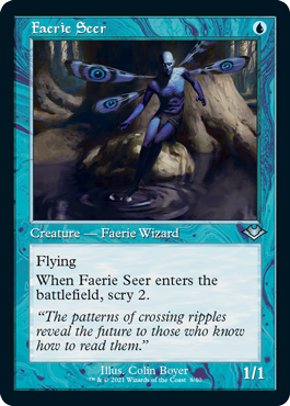 [008]【EN】【FOIL】■旧枠■フェアリーの予見者/Faerie Seer【MH1】[U][青]