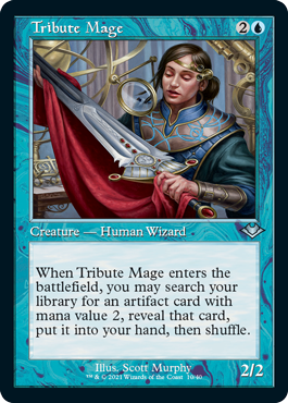[010]【EN】【エッチングFOIL】■旧枠■捧げ物の魔道士/Tribute Mage【MH1】[U][青]