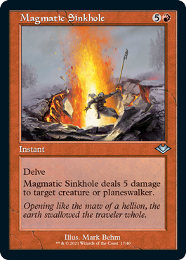[017]【EN】【FOIL】■旧枠■マグマの陥没孔/Magmatic Sinkhole【MH1】[U][赤]