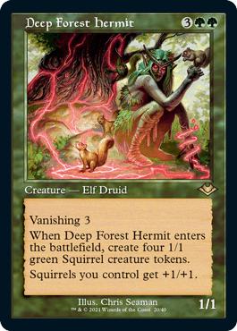 [020]【EN】【エッチングFOIL】■旧枠■深き森の隠遁者/Deep Forest Hermit【MH1】[R][緑]