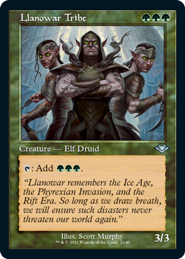 [022]【EN】【FOIL】■旧枠■ラノワールの部族/Llanowar Tribe【MH1】[U][緑]
