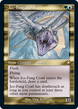 [027]【EN】【エッチングFOIL】■旧枠■氷牙のコアトル/Ice-Fang Coatl【MH1】[R][多色]