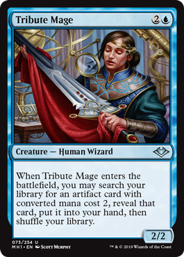 [073]【EN】捧げ物の魔道士/Tribute Mage【MH1】[U][青]