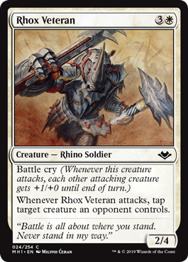 [024]【EN】【FOIL】ロウクスの古参兵/Rhox Veteran【MH1】[C][白]