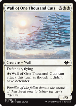 [036]【EN】【FOIL】千本刀の壁/Wall of One Thousand Cuts【MH1】[C][白]