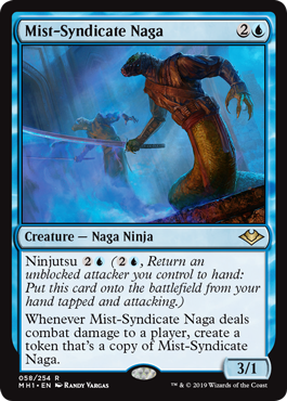 [058]【EN】【FOIL】霧組のナーガ/Mist-Syndicate Naga【MH1】[R][青]