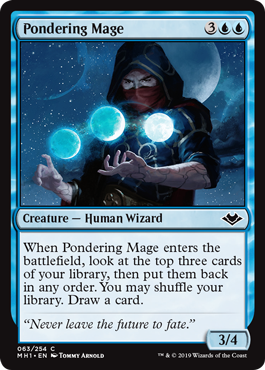 [063]【EN】【FOIL】思案する魔道士/Pondering Mage【MH1】[C][青]