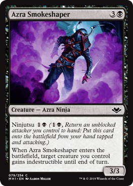 [079]【EN】【FOIL】アズラの煙纏い/Azra Smokeshaper【MH1】[C][黒]