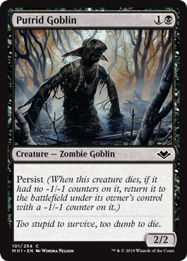 [101]【EN】【FOIL】朽ちゆくゴブリン/Putrid Goblin【MH1】[C][黒]