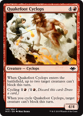 [142]【EN】【FOIL】震足サイクロプス/Quakefoot Cyclops【MH1】[C][赤]