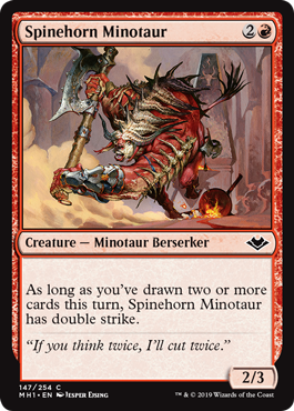 [147]【EN】【FOIL】多角ミノタウルス/Spinehorn Minotaur【MH1】[C][赤]