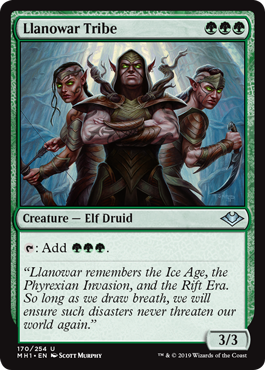 [170]【EN】【FOIL】ラノワールの部族/Llanowar Tribe【MH1】[U][緑]