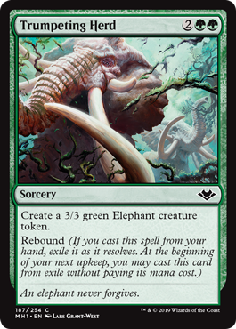 [187]【EN】【FOIL】吠え象の群れ/Trumpeting Herd【MH1】[C][緑]