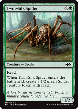[188]【EN】【FOIL】双子絹蜘蛛/Twin-Silk Spider【MH1】[C][緑]