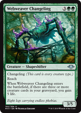 [192]【EN】【FOIL】巣網編みの変わり身/Webweaver Changeling【MH1】[U][緑]