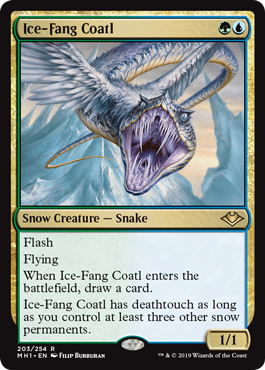 [203]【EN】【FOIL】氷牙のコアトル/Ice-Fang Coatl【MH1】[R][多色]