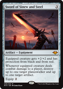 [228]【EN】【FOIL】筋腱と鋼鉄の剣/Sword of Sinew and Steel【MH1】[M][茶]