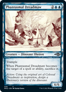 [339]【EN】■スケッチ■幻影の戦慄大口/Phantasmal Dreadmaw【MH2】[C][青]