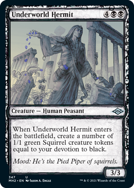 [347]【EN】【FOIL】■スケッチ■死の国の隠遁者/Underworld Hermit【MH2】[U][黒]