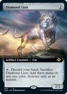 [470]【EN】【FOIL】■拡張アート■ダイアモンドのライオン/Diamond Lion【MH2】[R][茶]
