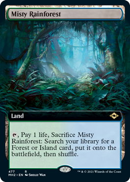 [477]【EN】【FOIL】■拡張アート■霧深い雨林/Misty Rainforest【MH2】[R][土地]