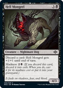 [088]【EN】【FOIL】地獄の雑種犬/Hell Mongrel【MH2】[C][黒]