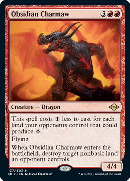[137]【EN】【FOIL】黒曜石の焦がし口/Obsidian Charmaw【MH2】[R][赤]