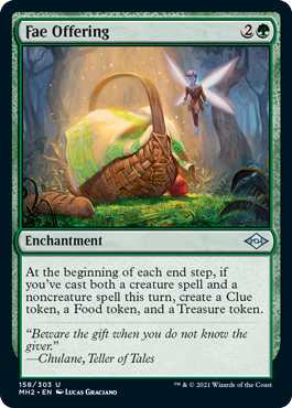 [158]【EN】【FOIL】フェイの贈り物/Fae Offering【MH2】[U][緑]