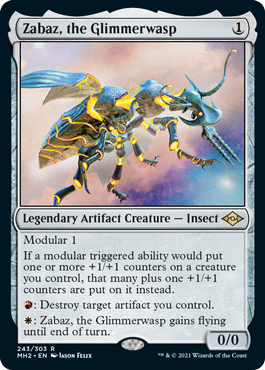 [243]【EN】【FOIL】微光蜂、ザーバス/Zabaz, the Glimmerwasp【MH2】[R][茶]