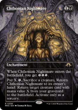 [330]【EN】【FOIL】■ボーダーレス■黄泉帰る悪夢/Chthonian Nightmare【MH3】[R][黒]