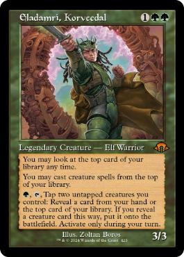 [423]【EN】【FOIL】■旧枠■コーヴェクダル、エラダムリー/Eladamri, Korvecdal【MH3】[M][緑]