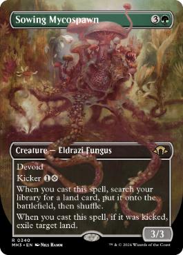 [340]【EN】【FOIL】■ボーダーレス■まき散らす菌糸生物/Sowing Mycospawn【MH3】[R][緑]