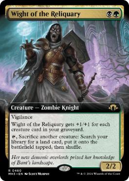 [460]【EN】【FOIL】■拡張アート■聖遺のワイト/Wight of the Reliquary【MH3】[R][多色]