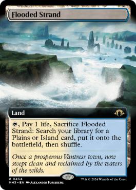 [464]【EN】【FOIL】■拡張アート■溢れかえる岸辺/Flooded Strand【MH3】[R][土地]