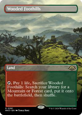 [361]【EN】【FOIL】■ボーダーレス■樹木茂る山麓/Wooded Foothills【MH3】[R][土地]