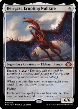 [008]【EN】【FOIL】噴火するヌルカイト、ヘリガスト/Herigast, Erupting Nullkite【MH3】[M][無]