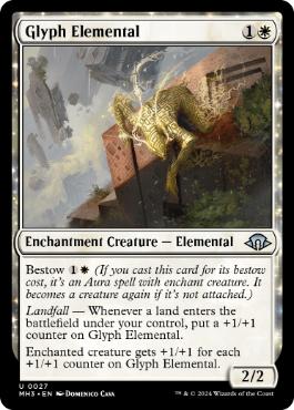 [027]【EN】【FOIL】象形の精霊/Glyph Elemental【MH3】[U][白]
