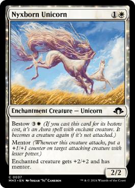 [037]【EN】【FOIL】ニクス生まれの一角獣/Nyxborn Unicorn【MH3】[C][白]