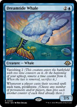 [059]【EN】【FOIL】夢潮の鯨/Dreamtide Whale【MH3】[R][青]