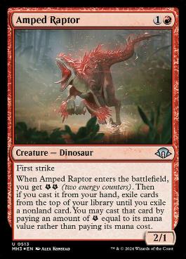 [513]【EN】【リップルFOIL】色めき立つ猛竜/Amped Raptor【MH3】[U][赤]