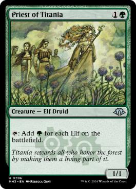 [286]【EN】【FOIL】ティタニアの僧侶/Priest of Titania【MH3】[U][緑]