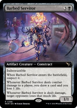 [398]【EN】■拡張アート■有刺の給仕/Barbed Servitor【MKM】[R][黒]